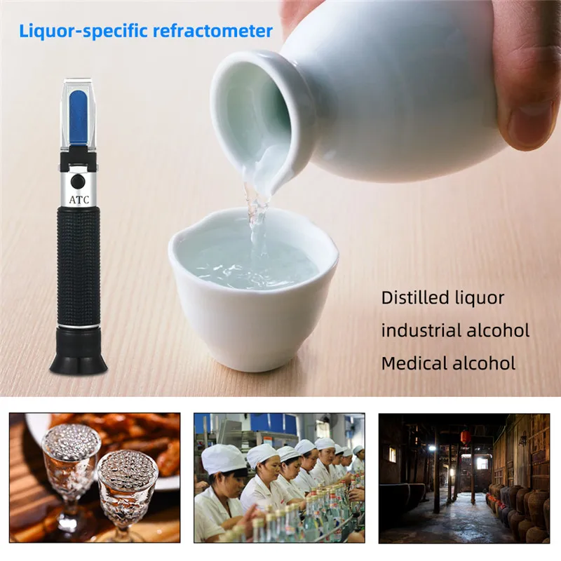 Portable 0-80% Alcohol Refractometer Liquor Brandy Vodka Whisky Alcohol Concentration Detector Meter Professional Spirit Tester