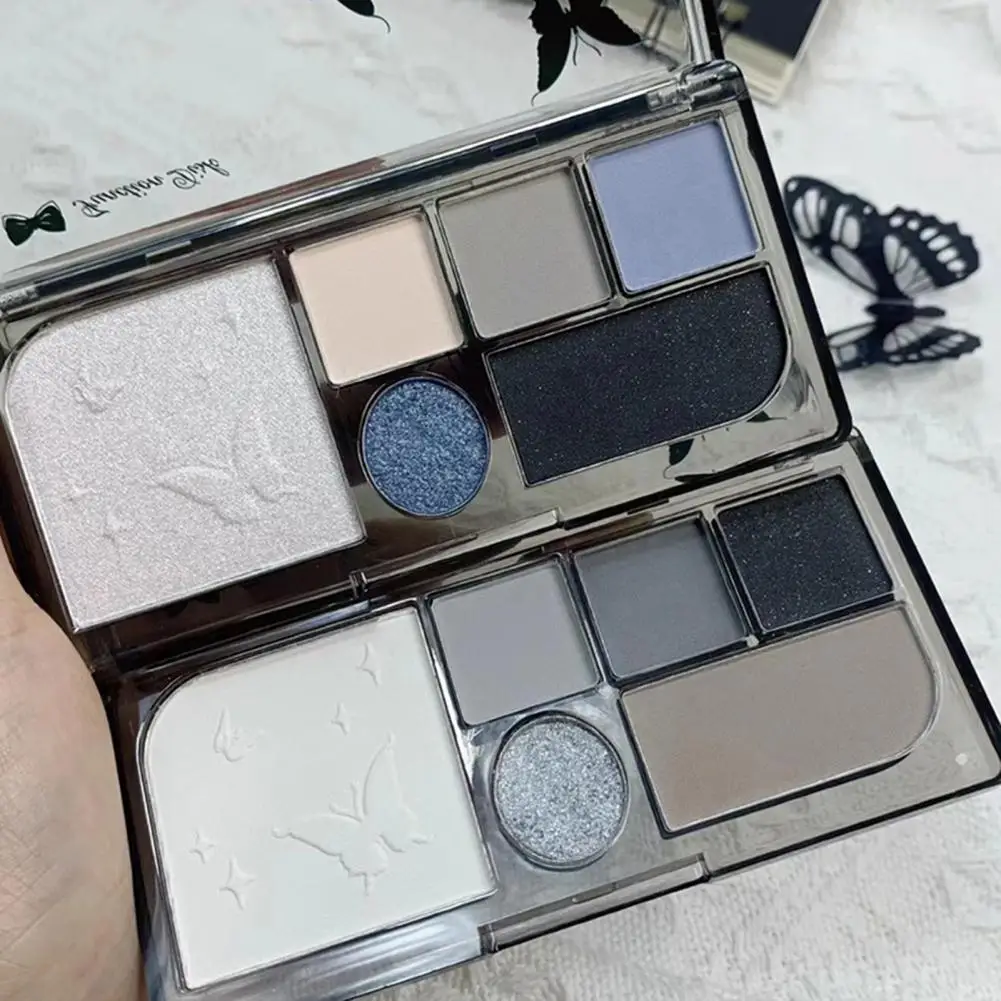 Shimmery Eye Shadow Palette 6 Colors Matte Natural Nude Waterproof High Pigmented Contouring Blush Palette Eye Makeup Supplies