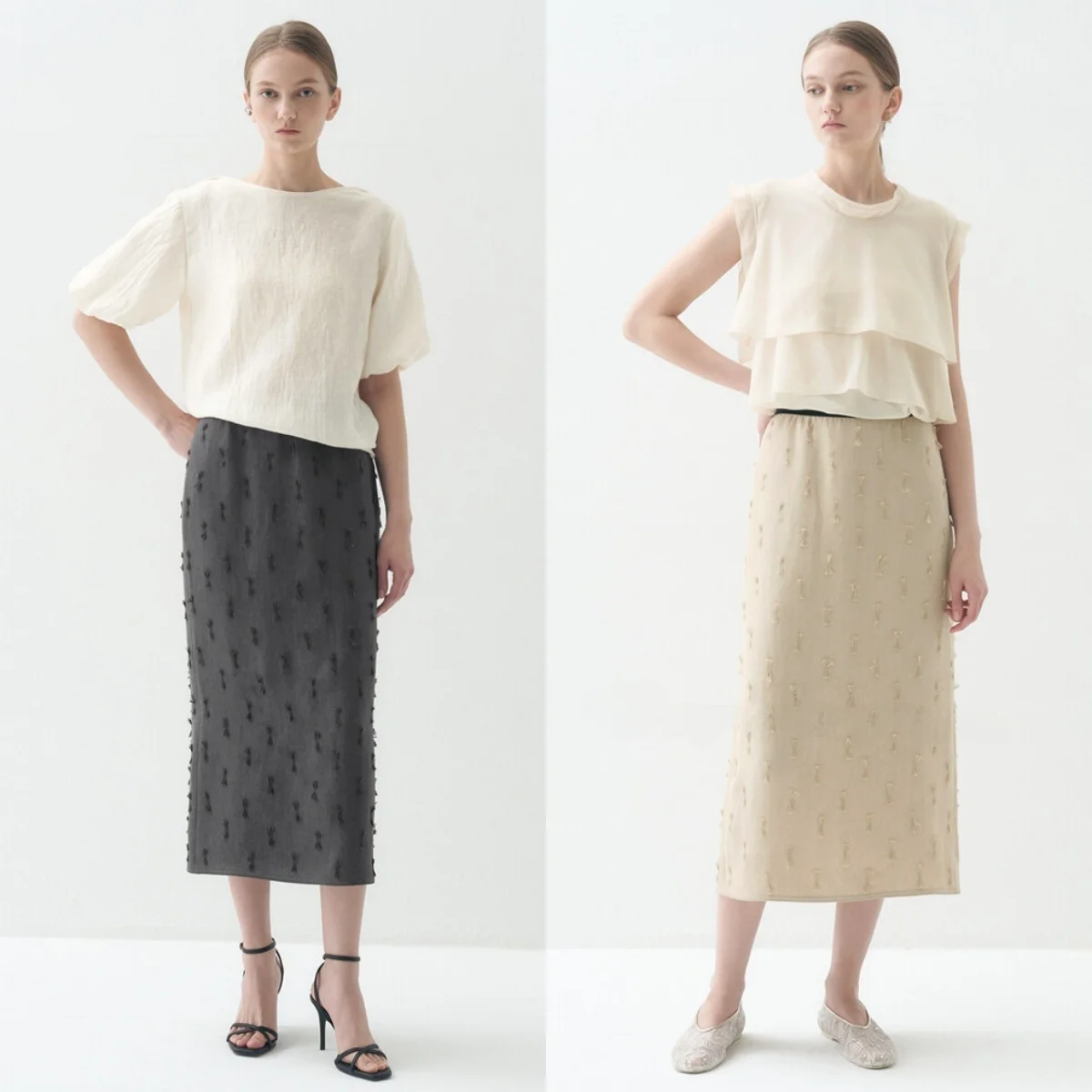 

Dry Comfortable Fringed Half Skirt Elastic Waist Commute Versatile Skirt Korean Style High Waist Straight Cut Summer 2026