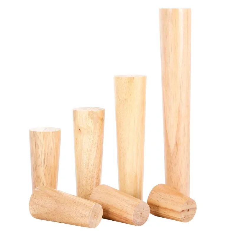 4Pcs/Set Height 6-30cm Solid Wood Furniture Legs Inclined Cone Sofa Bed Cabinet Table and Chair Replacement Feet Sloping Foot
