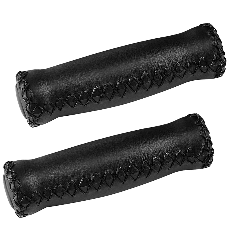 Bike Handlebar Grips,Hand-Stitched Retro Bicycle Grips,For Most 22.2Mm (7/8Inch) Bicycle Handlebar