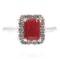 Buy 4 Get 1 Free 13x10mm Lovely Cute 3.3g Real Red Ruby Green Emerald Blue Sapphire CZ Daily Wear Silver Rings