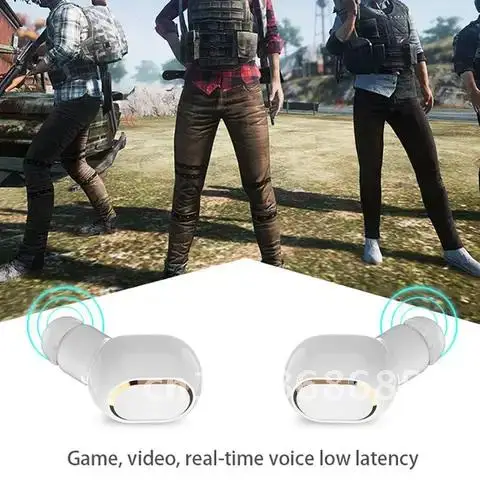 Sem fio Bluetooth Compatível Esporte Earbuds, Mini fone de ouvido para iPhone, In Ear Stereo Headset com microfone, Xiaomi