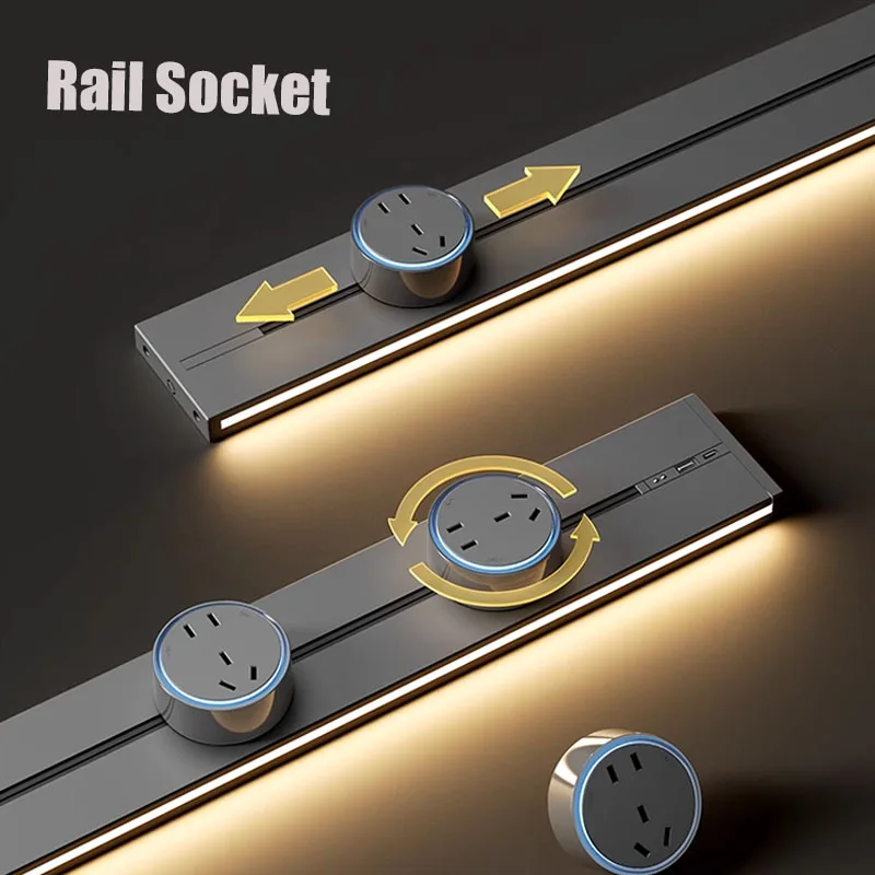 

Рельсовая розетка США UN/USB Type-C, настенная розетка, подходит для бытовой кухни, съемная настенная розетка для рельса