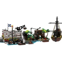 New Medieval Pirates Series Imperial Navy Checkpoint Moc 10320 21322 Pirate Shipyard Modular Building Blocks DIY Bricks Toy Gift