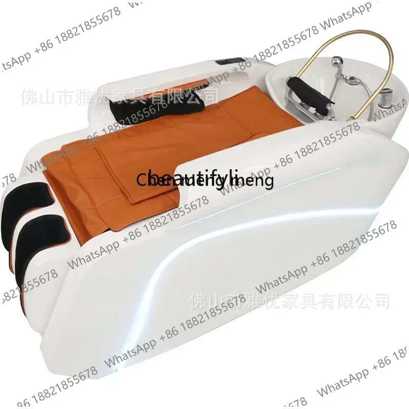 ZC182High-end hair salon intelligent electric massage shampoo bed, special water circulation fumigation head treatment hair salo