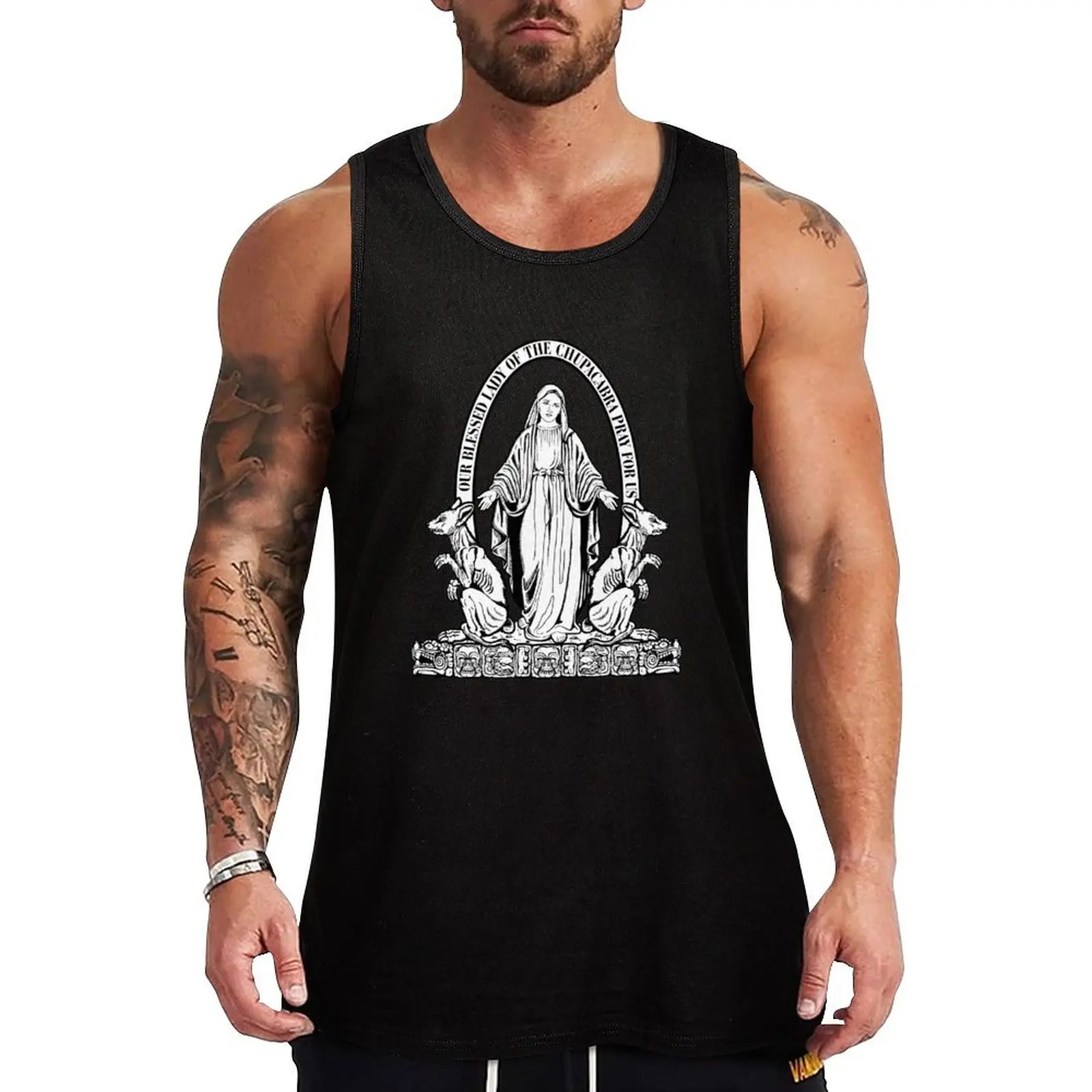 

Our Lady of the Chupacabra Tank Top Men's summer clothes basketball clothing gym t shirt men vest men