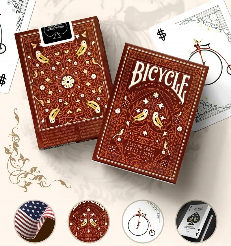 Orange Bicycle Aviary Playing Cards USPCC Collectable Deck Card Games Magic Tricks for Magician