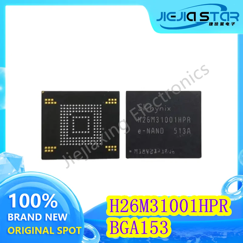 2 pieces H26M31001HPR 100% brand new imported original 4G 153BGA EMMC chip mobile phone hard drive repair IC electronics