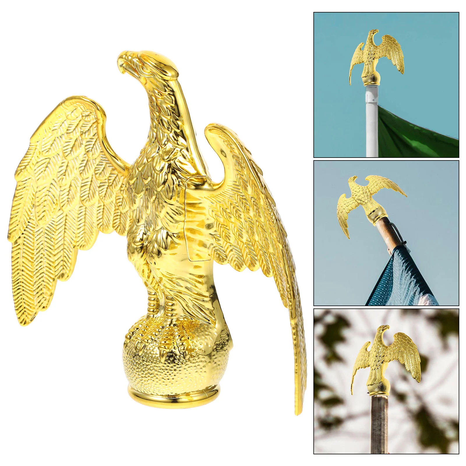 

Flagpole Eagle Head Outdoor Flagpoles Elegance Plastic Finial for Supplies Decorations