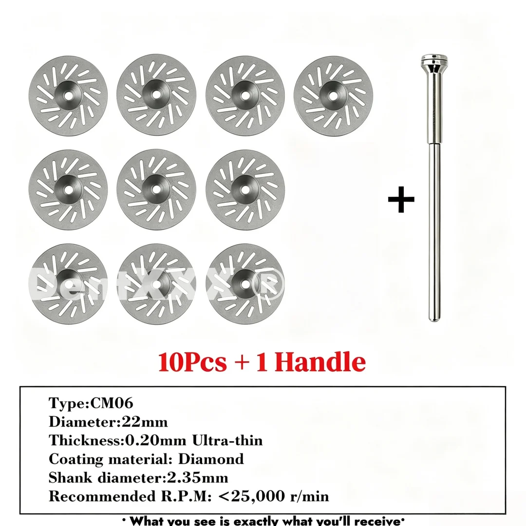 Ultra-Thin Double-Sided Diamond Grinding Discs – 0.20mm Cutting & Polishing Blades with 2.35mm Shank