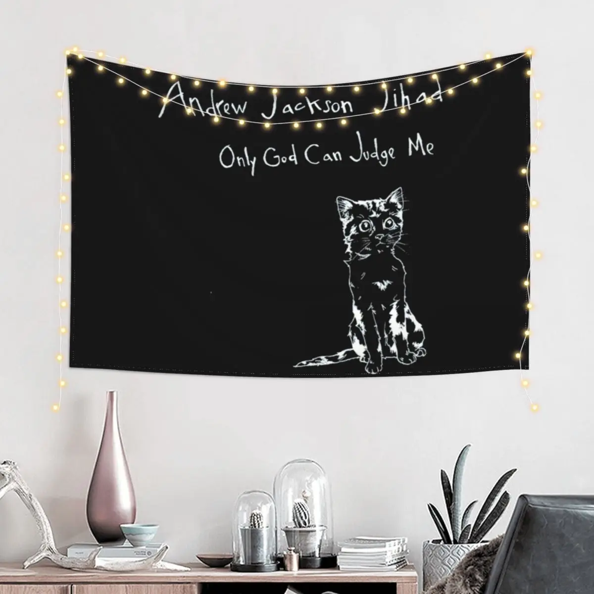 Andrew Jackson Jihad - Only God Can Judge Me (inverted) Tri-blend Tapestry For Bedroom Decoration For Bedroom Tapestry