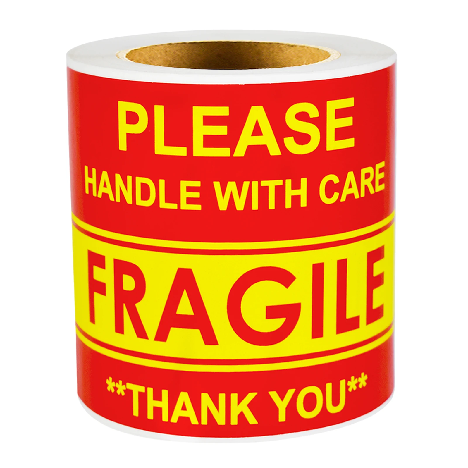 200Pcs 4In*2.4In Fragile Handle with Care Yellow Transport Warning Stickers Express Delivery Packaging Warning Labels Transport Warning Label Stickers, Handle with Care Label Stickers