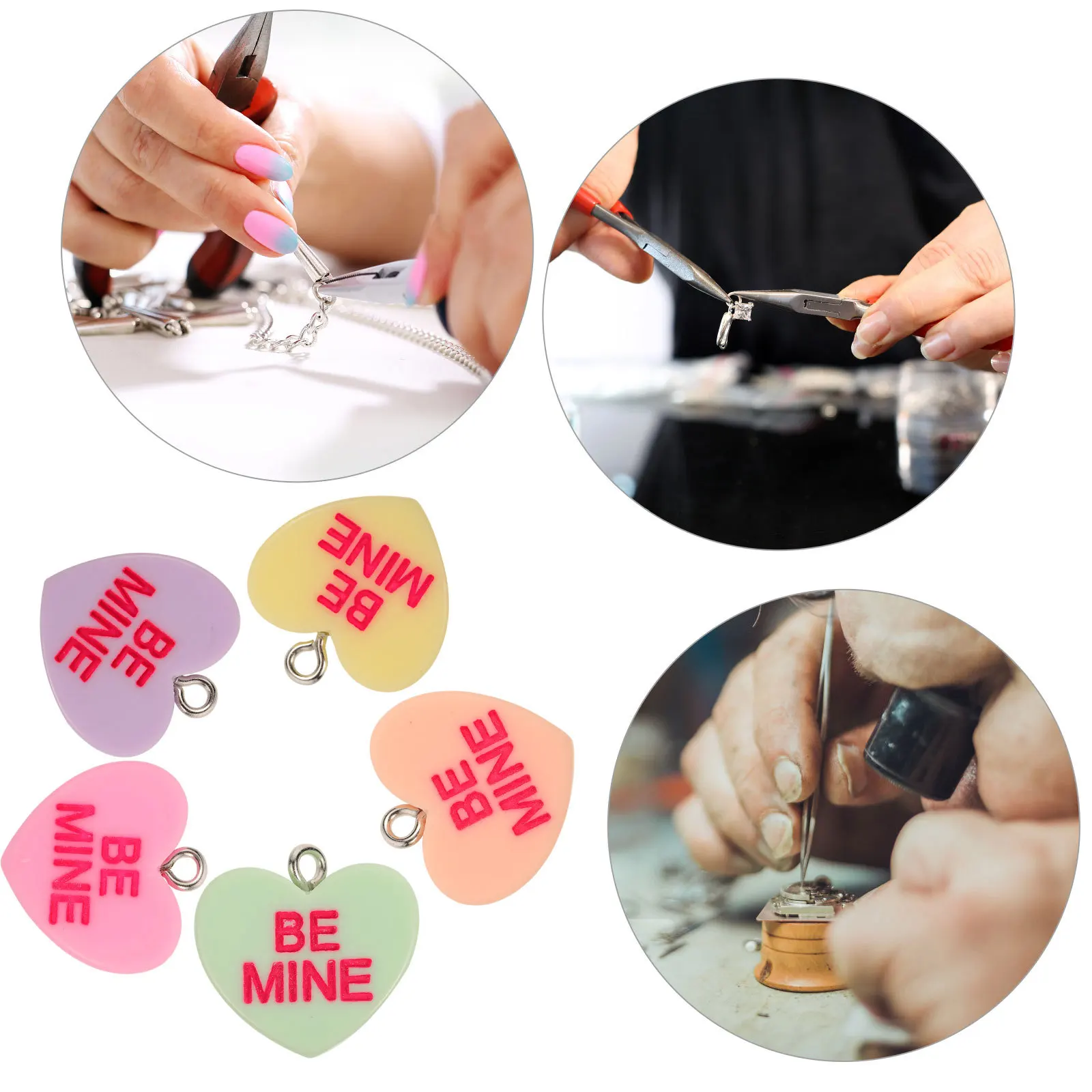 

20Pcs Heart Shaped Charms for Jewelry Making DIY Resin Accessories Necklace Bracelet Earring Pendants Heart Charm