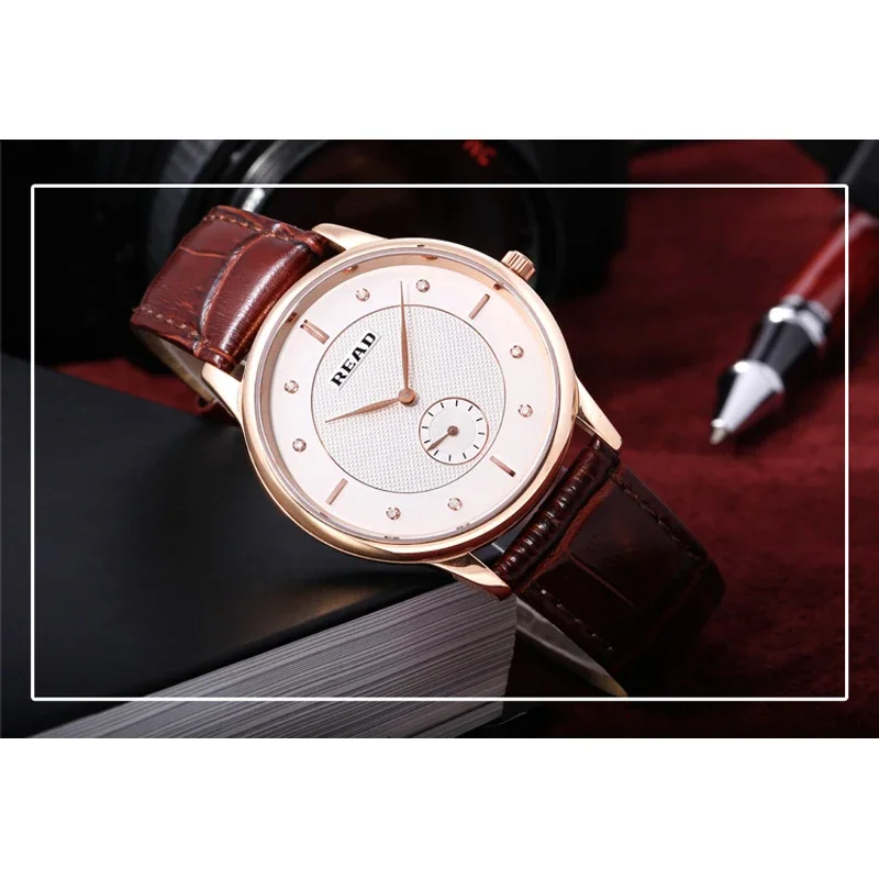 Men's Analog Quartz Watch, Sapphire Business And Leisure Watch, 30M Waterproof And Comfortable Leather Watch