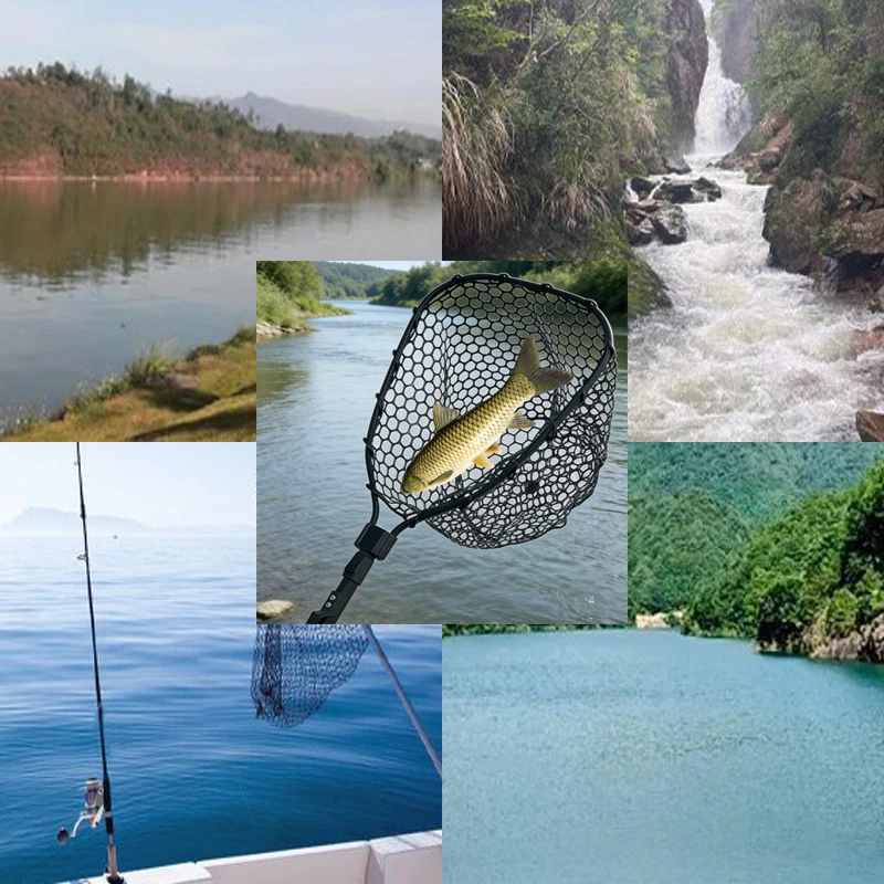 Lawaia Red de Pesca Plegable 73 cm – Cabezal Aluminio y Malla Silicona - imagen 5