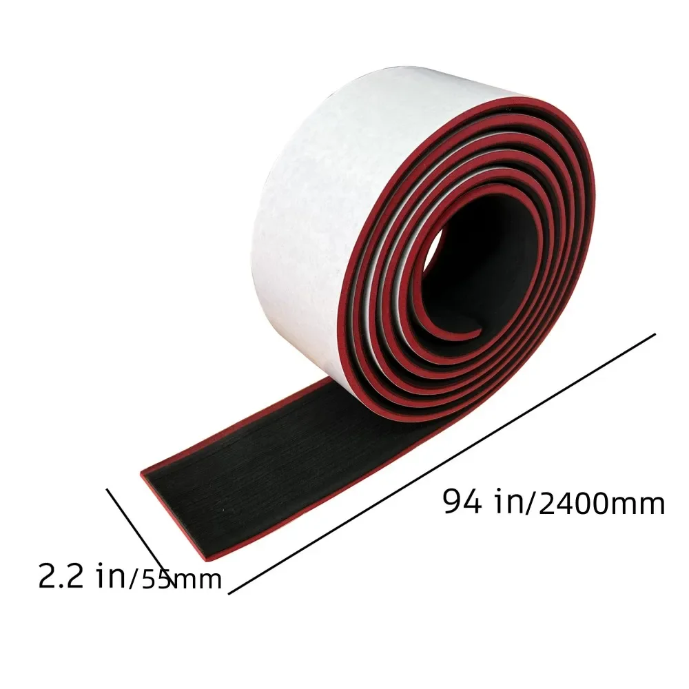 55*2400mm Teak Boat Decking Sheet EVA Foam Flooring Pad Accessories Marine Yacht Caravans Motorcycle Kayak Black Red Strick