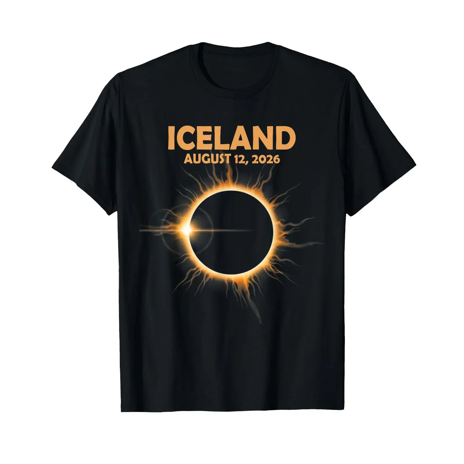 Iceland Total Solar Eclipse 2026 Celestial August 12 T Shirt vintage Washed Slightly homme Versatile fashion streetwear Stylish