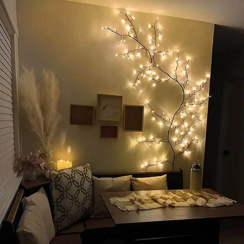 

Shiny Enchanted Willow Vine Wall Tree Enchanted Willow Vine Light Bendable Lighted Vine Tree Branch For Christmas Wall Bookshelf