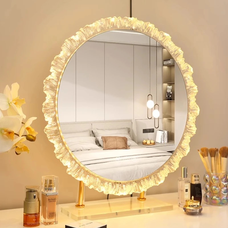 Round Bathroom Mirror Led Light Makeup Full Length Mirror Big Art Espelho De Banheiro Para Parede Home Decoration Accessories - Image 3