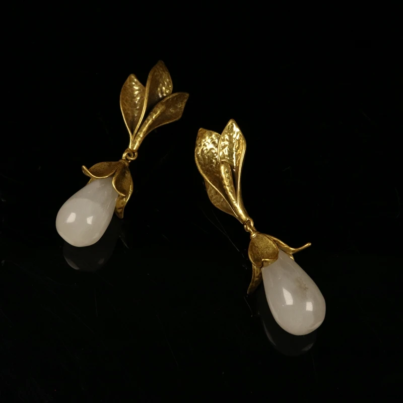 Green White Stone Vintage Earrings Stud Summer Accessories Pendientes For Female