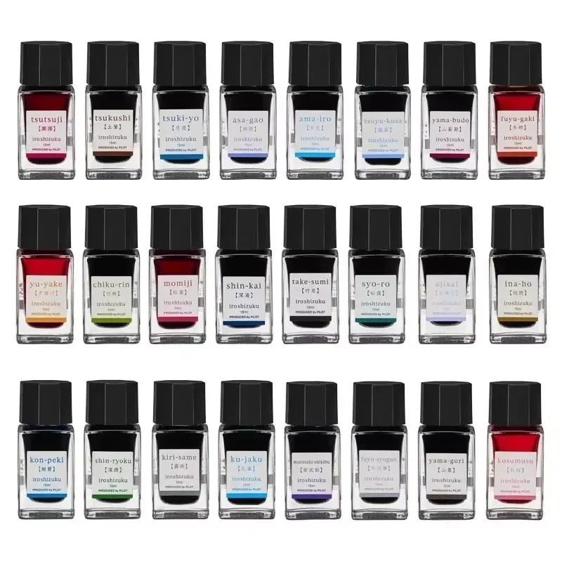 Pliot 25 Colors15ml Fountain Pens Ink Pen Refill Inks Stationery Colored Glass Bottled Ink Office School Supplies PK JINHAO