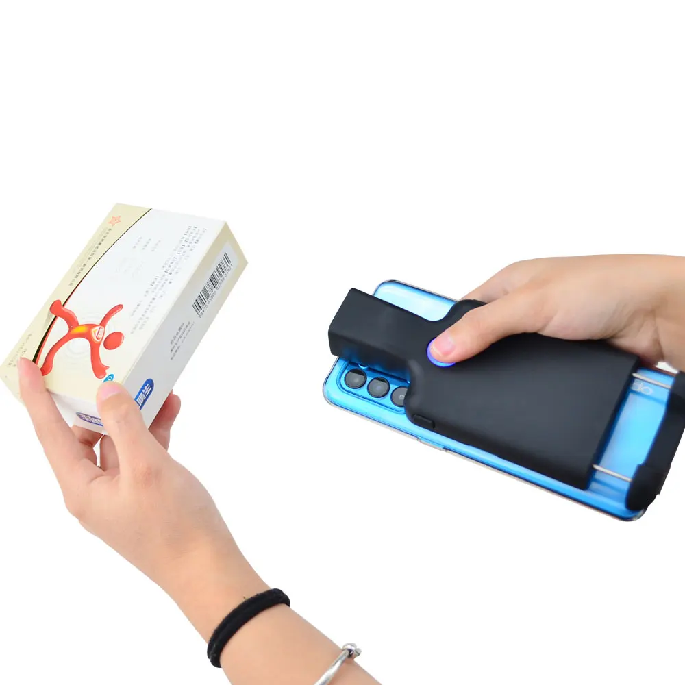 Effon 1D 2D Back Clip Bluetooth Barcode Scanner Work with Phone, Portable Barcode Reader