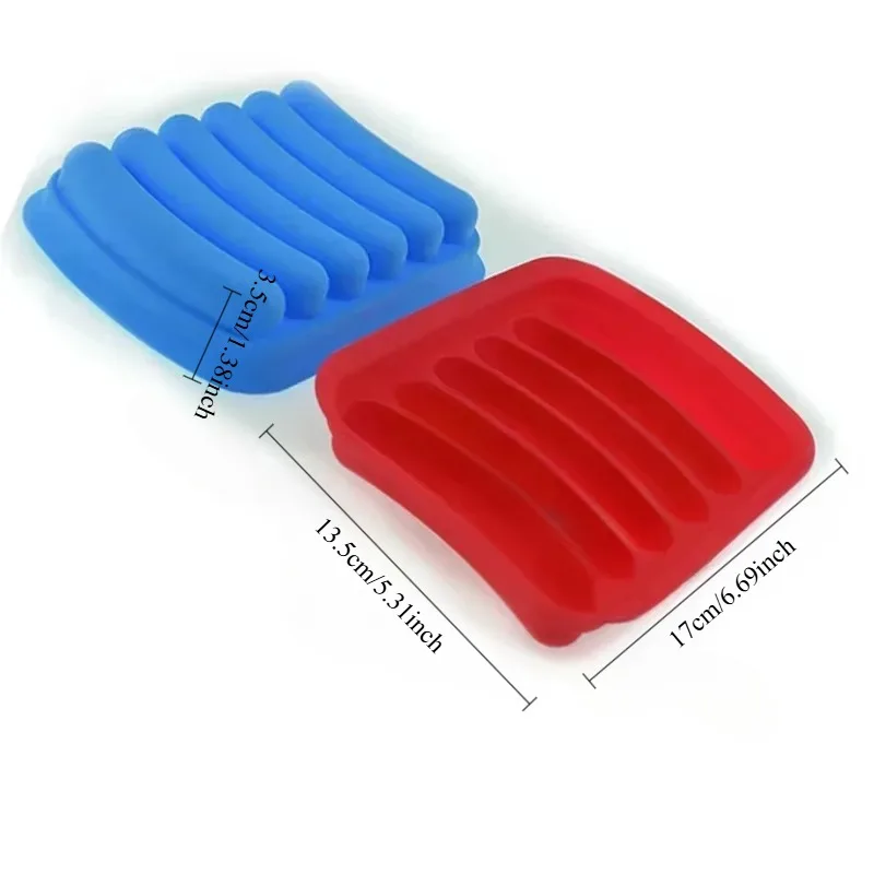 Sausage Maker Mould 6 Cavity Silicone DIY Ham Hot Dog Making Moulds With Lid Kitchen Household Sausages Cake Baking Tools Molds image 6