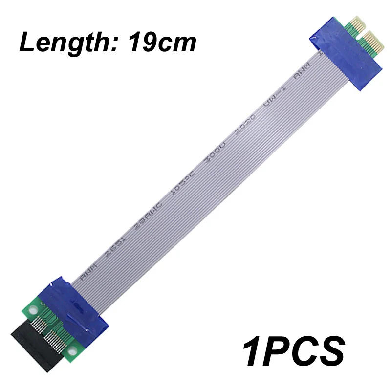 

1/2 pcs 19cm 1X to 1X Slot Riser Card Extender Ribbon Adapter Cable PCI Express PCIE Extension Cable Connector for Graphics Card