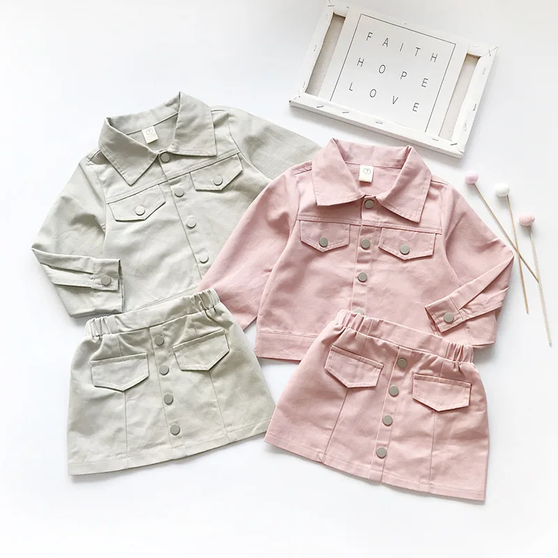 

Girls Clothes Sets Spring Autumn 2024 Children Denim Jackets Skirts 2pcs Dress Suit For Baby Tracksuits Kids Casual Outfits 6 7Y