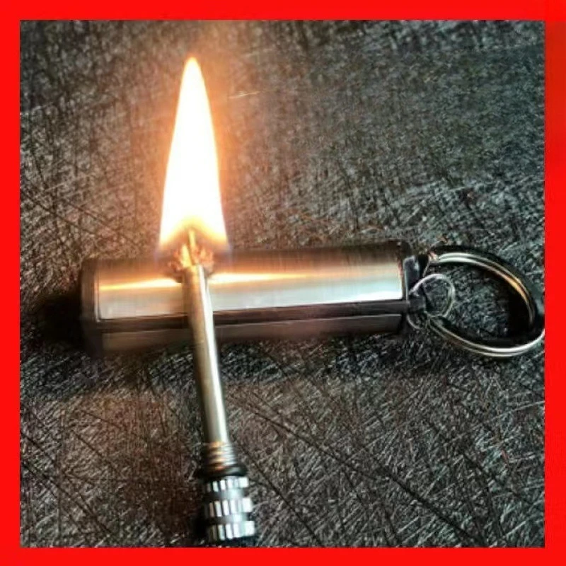 Outdoor Waterproof Multifunctional Portable Lighter Keychain , Made of Metal Material , Camping Ignition Tool, Men's Small Items