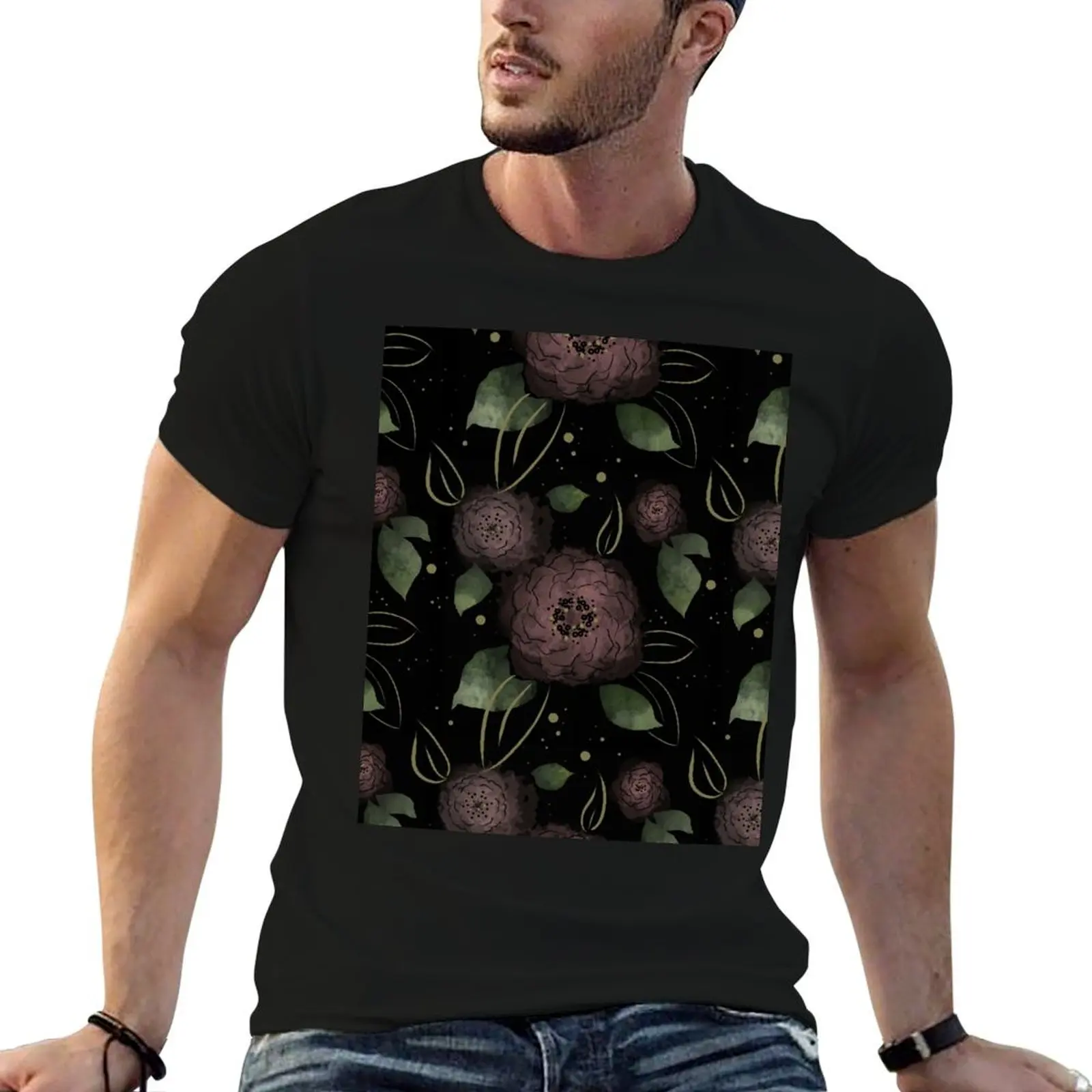 

Floral Rose T-Shirt Short sleeve tee street wear men t shirts