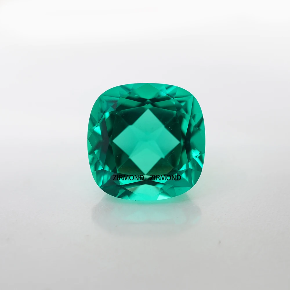 

Square Cushion Cut Lab Emerald Green Synthetic Loose Gems with AGL Certificate