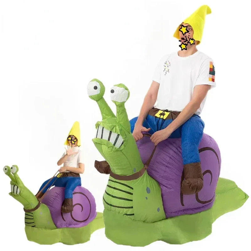 Simbok Halloween Riding Snail Parent-Child School Party Funny Doll Inflatable Costume B12