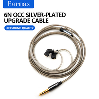 Silver Plated Headphone KZ Cable 0.78 2 Pin for ZSNPOR ZSN AS16 ZSNPROX AS12 ASF KZ ZSX ZAX ASX DQ6 Earphone QDC Connector