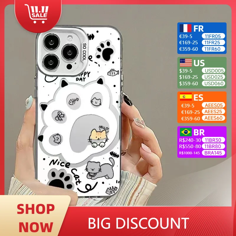 

Apply to the iphone 15 iphone 14 Promax case cute cat claw 15pro Frosted 13/12 anti-fall