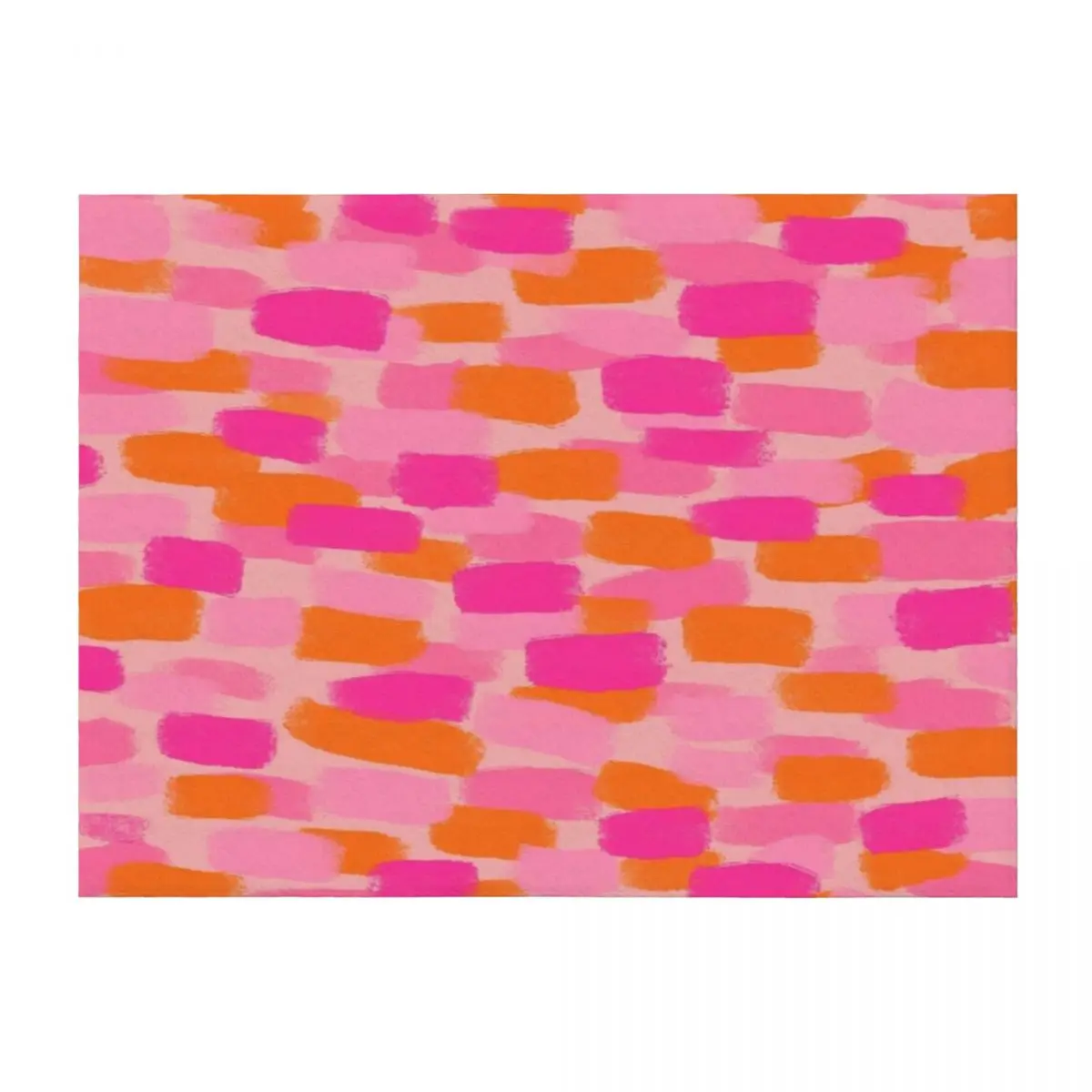 

Abstract, Pink with Orange, Paint Brush Effect Throw Blanket decorative funny gift for babies Bed Blankets