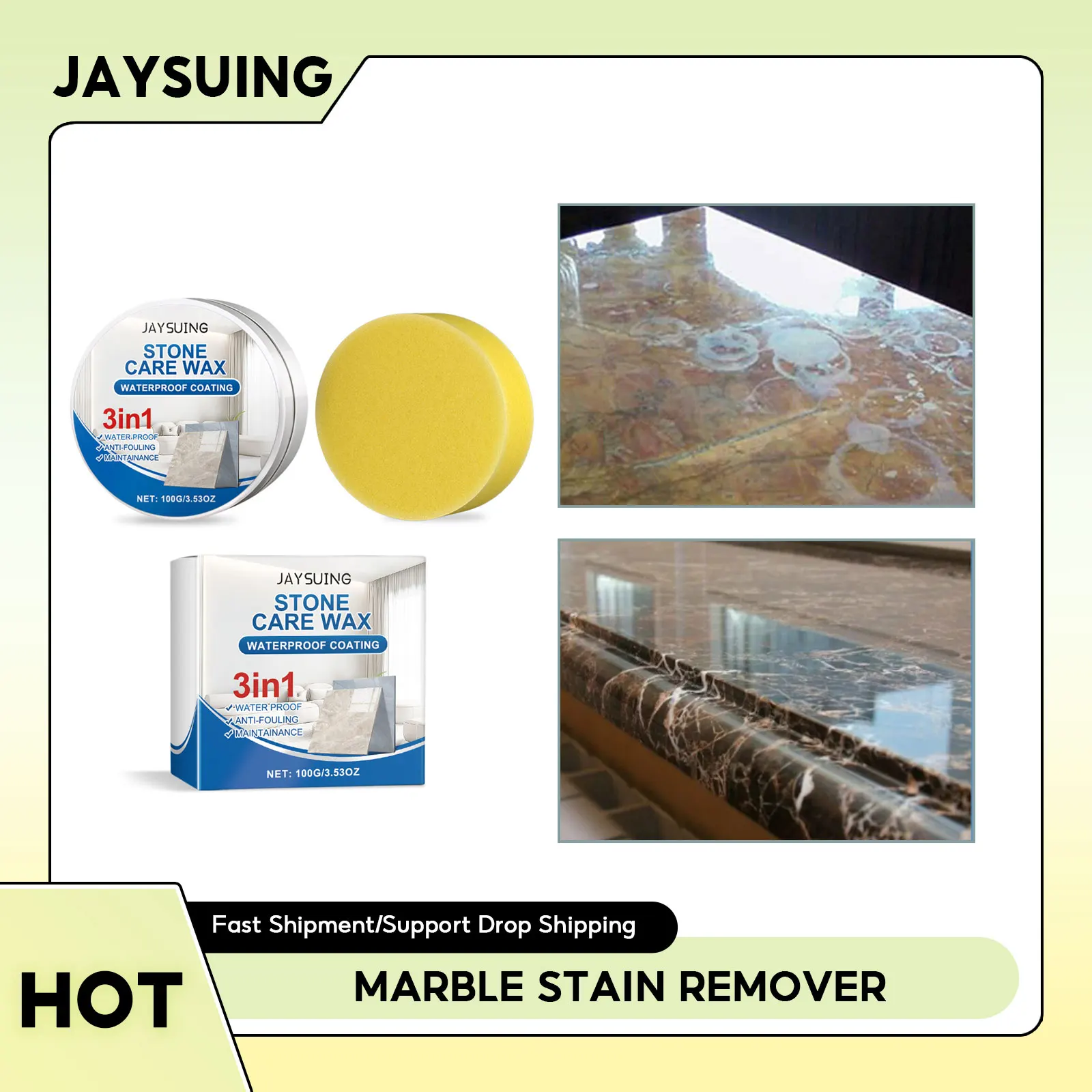 Marble Oil Stain Cleaner Stone Granites Plating Marble Scratches Removal Kitchen Stone Surface Cleaning Stone Polishing Cream