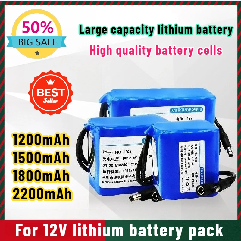 

12V Lithium Batteries Large Capacity Rechargeable for Outdoor Audio and Streetlights18650 Lithium Battery Pack