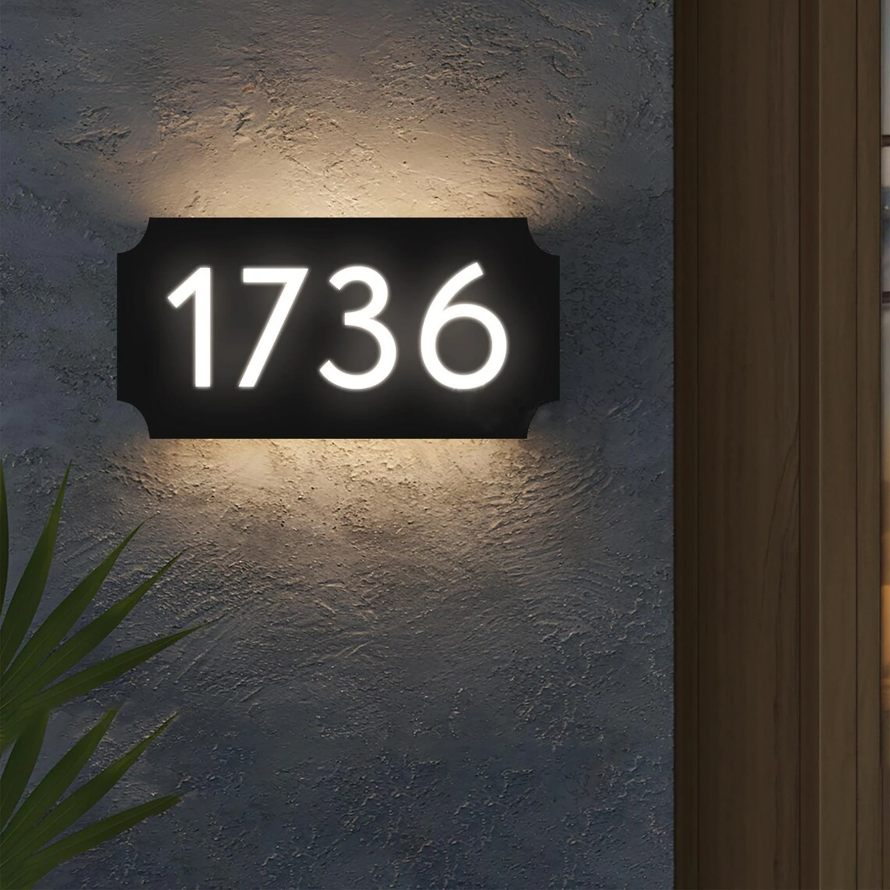 사용자 정의 조명 LED 주소 플레이트 백라이트 집 번호 기호 개인 조명 집 문 12V 현대 아크릴 번호 기호