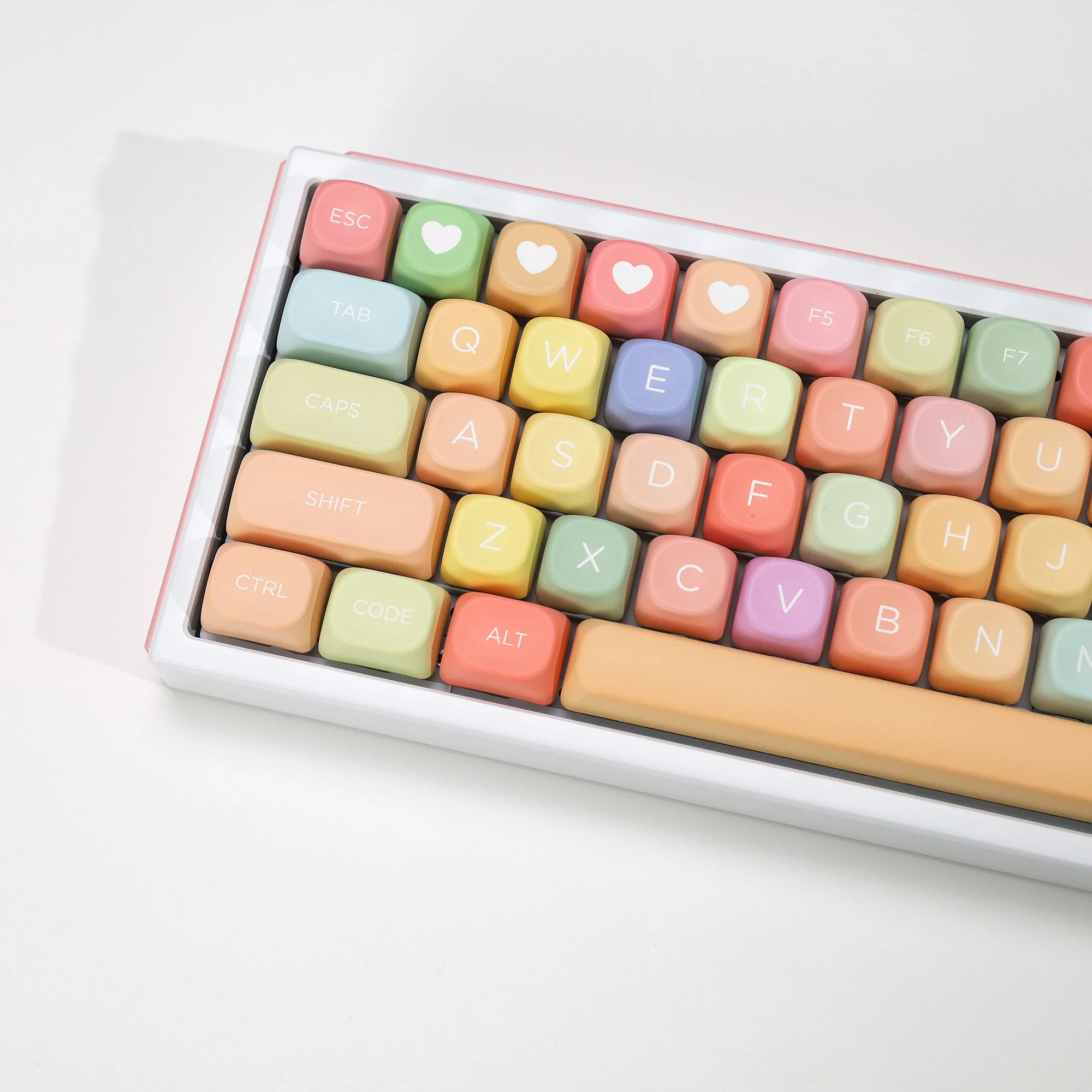 KBDiy 133 Keys PBT Rainbow Candy Keycap Keyboard Keycaps Cute Custom KOA Profile for 68 65 for MX Switch Aula F87 F108 F99 Pro
