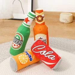 Plush Sounding Toy Beer Bottle Cola Simulation Pet Dog Chewing Toy Puppy Dog Accessories Dog Toys for Large Dogs