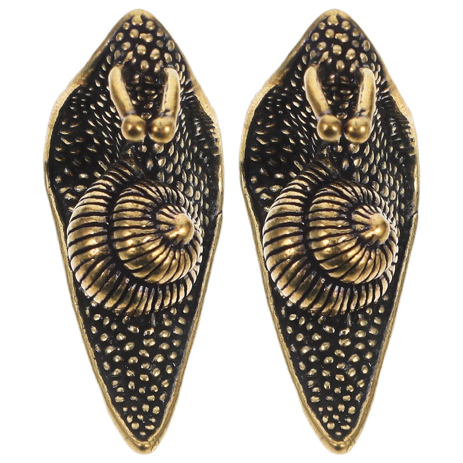 

2pcs Copper Pet Brass Snail Decor Desktop Ornament For Home Office Living Room Tea Room Multi-Function Tea Supply