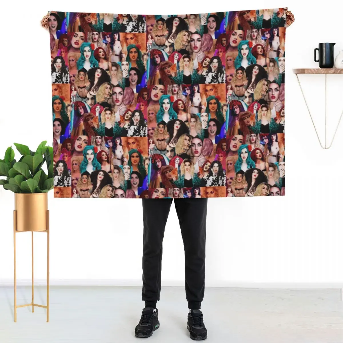 

Adore Delano Collage Throw Blanket Elegant Warm Throw Blanket for Hotel Home