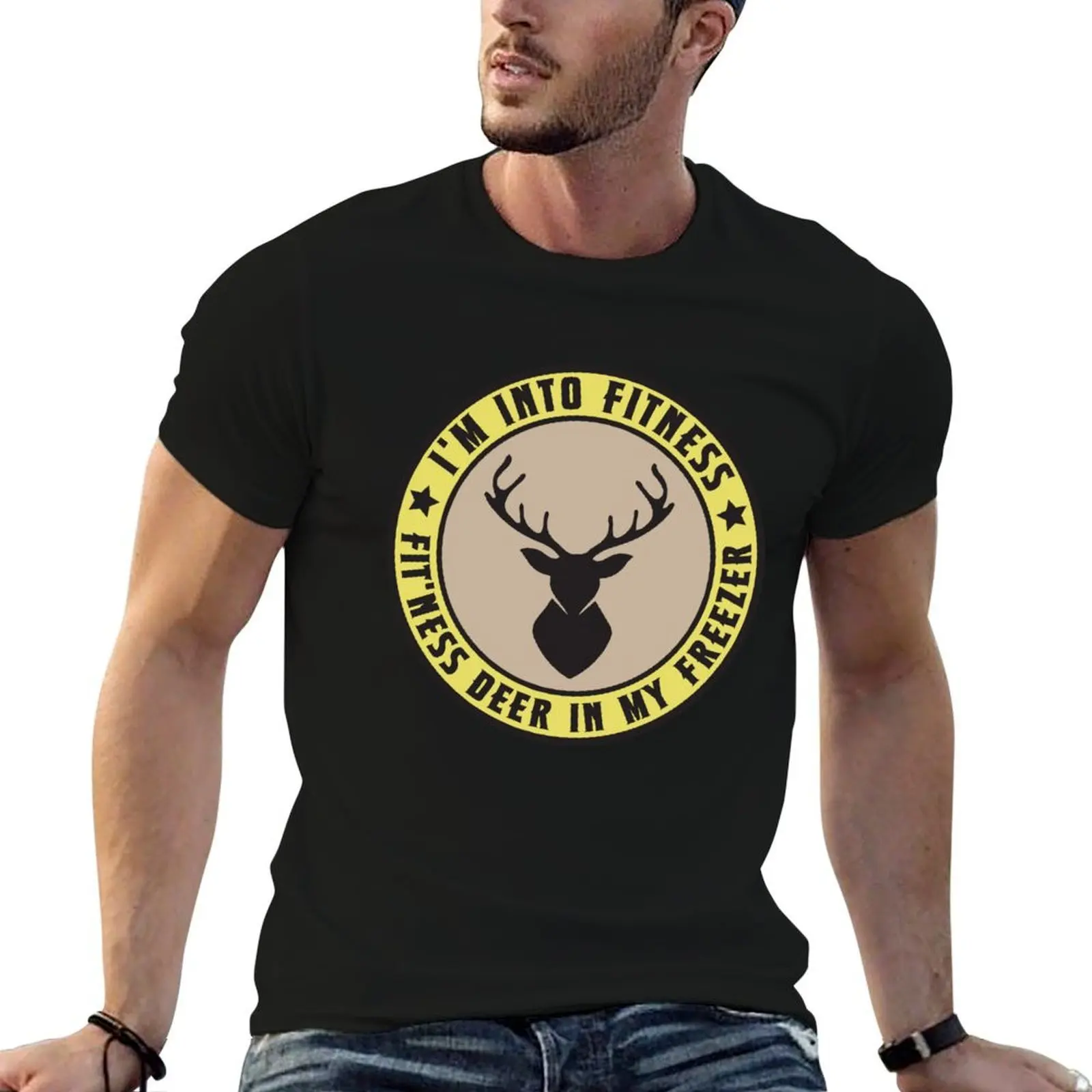 

Funny Hunter Dad I'm Into Fitness Deer Freezer Hunting T-Shirt t shirt for man 100 percent cotton man t shirt luxury T-Shirt