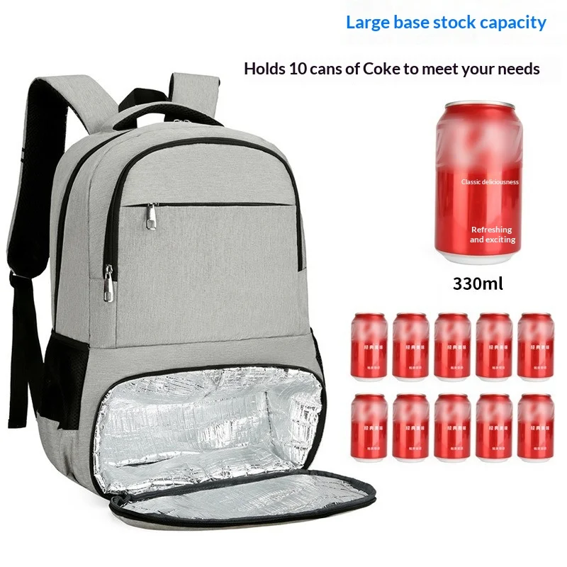 Outdoor Picnic Backpack Insulation Backpack Multifunctional PicnicTakeaway Meal Delivery Storage Bag Cooler Bag Red Wine Ice Bag