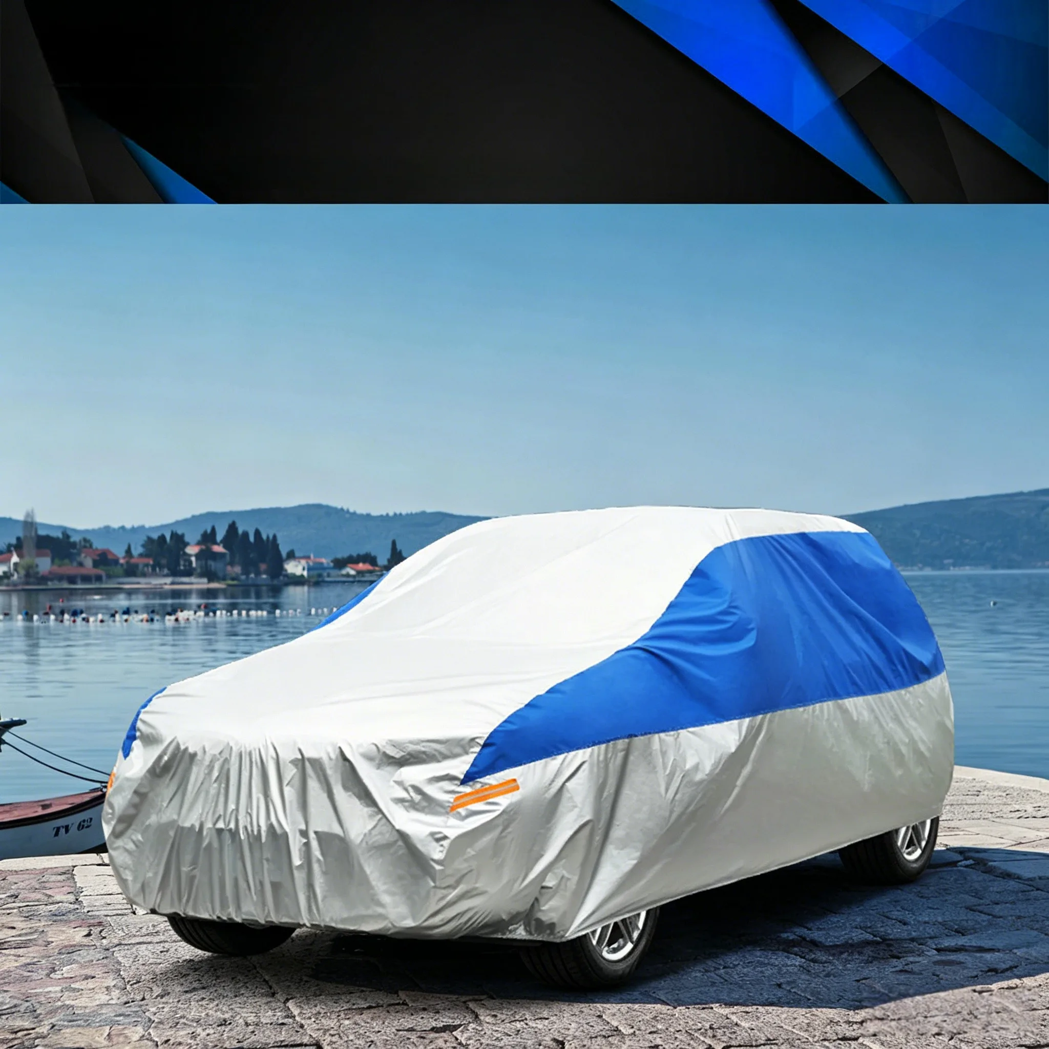 Kayme Car Cover Silver Blue 190T Waterproof Sun-proof Full-car Protection Convenient Universal For SUVs/sedan Hatchbacks