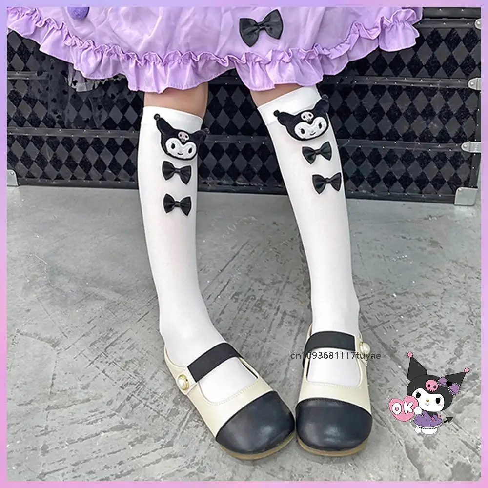 سينامورول كورومي دمية القوس الأطفال الجوارب لوليتا Kawaii أنيمي ميلودي الصيف الحلو لطيف الكرتون رقيقة كومة جورب لوليتا العجل الجوارب