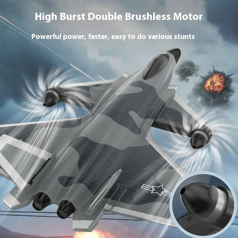 

New Kf700 Remote-Controlled Aircraft 6-Channel Fighter Jet Brushless Fixed Wing Glider Model Airplane Toy Outdoor