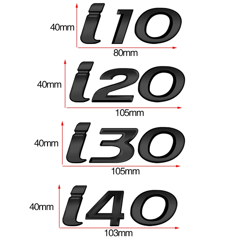 Car Emblem 3D Metal Logo Body Decals Sticker Rear Tail Trunk Boot Mark Letter Badge For I10 I20 I30 I40  N LINE Styling view 3